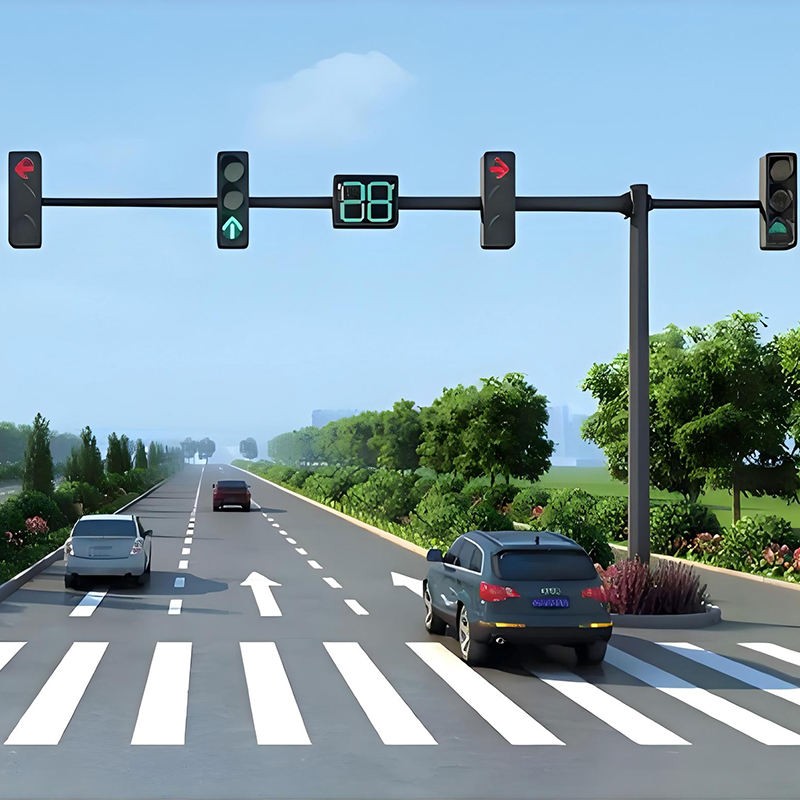 Traffic Light Mast Double Cantilever Arm for Road Junction Signal Control