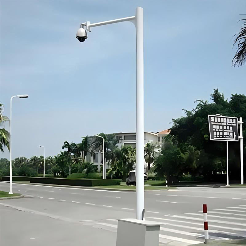 Traffic Camera Pole L Arm with Control Box for Urban Road Monitoring